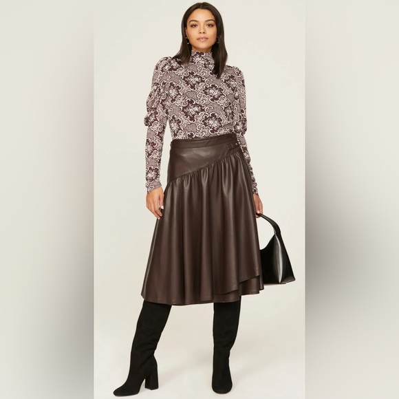 Rebecca Taylor Rochelle Fleur drape mock neck - size large - never worn - Picture 5 of 15